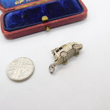 Sterling Silver British Fire Engine Charm Pendant Vintage c1970