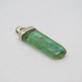 Sterling Silver Natural Green/Blue Flourite Drop Charm Pendant Vintage c1970s