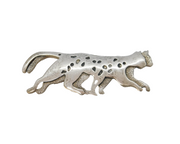 Mexican Style Sterling Silver Prowling Panther Brooch Pin Vintage c1970s