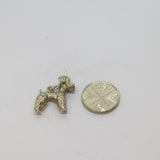 Sterling Silver Textured Poodle Dog Charm Pendant Vintage c1970