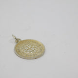 Sterling Silver Gilt George VI Threepence Charm Pendant Antique 1938