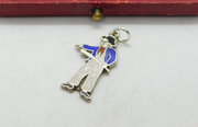 Sterling Silver & Enamel Napoleon Bonaparte Charm Pendant Vintage c1970