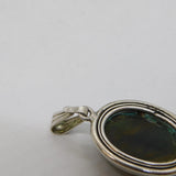 Sterling Silver Mounted Cabochon Tiger's Eye Drop Pendant Vintage