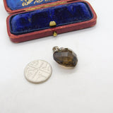 Sterling Silver Citrine Heart Charm Pendant Vintage c1970