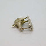 Sterling Silver Kiwi Bird New Zealand Souvenir Charm Pendant Vintage c1970s