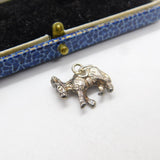 Sterling Silver Walking Donkey Charm Pendant Vintage c1970