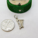 Sterling Silver Musical Harp Charm Pendant Vintage c1970