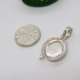 Sterling Silver Cabochon Opal Drop Charm Pendant Vintage c1970