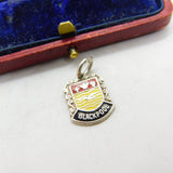 Sterling Silver and Enamel Blackpool Travel Shield Charm Pendant Vintage c1970