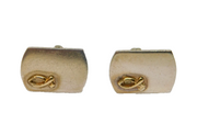 Pair Of Sterling Silver With Gold Ichthys Cufflinks Vintage c1990