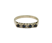 Sterling Silver 4 Sapphire & 3 Spinel Half Eternity Ring Vintage c1970 Size V
