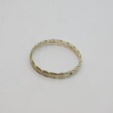 Sterling Silver Flat Twist Pattern Stacking Band Ring Vintage c1970 Size O