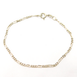Sterling Silver Essential Figaro Chain Bracelet Contemporary c2000