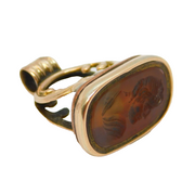 George III 9ct Rose Gold & Carnelian Intaglio Fob Seal Antique c1800