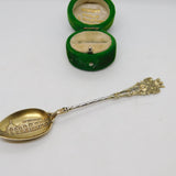 19th Century .800 Silver Gilt Ostende Sovenir Spoon Antique c1880