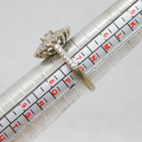 Sterling Silver Sparkling CZ Cluster Statement Dress Ring Modern c2000 Size O