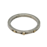 Sterling Silver & Gold Beaded Dress Ring Vintage 1992 London