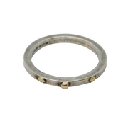 Sterling Silver & Gold Beaded Dress Ring Vintage 1992 London