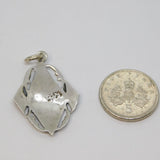 Sterling Silver Niello Enamel Goddess Charm Pendant Antique c1940