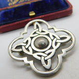 Scottish Pewter Celtic Knot Form Brooch Pin Vintage c1970