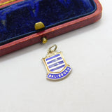 Sterling Silver and Enamel Salisbury Travel Shield Charm Pendant Vintage c1970