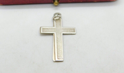 Sterling Silver Layered Cross Charm Pendant Vintage c1970
