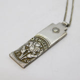 Scottish Sterling Silver Queen Elizabeth II Bullion Bar Ingot Necklace Vintage