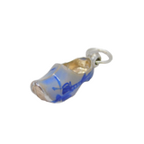 Sterling Silver Blue Windmill Design Dutch Clog Charm Pendant Vintage c1970s