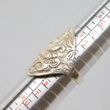 Sterling Silver Ottoman Style Floral Patterned Ring Antique c1900 Size Q
