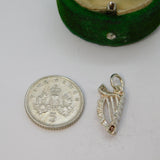 Sterling Silver Harp Charm Pendant Vintage c1970