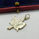 Sterling Silver Canadian Maple Leaf Charm Pendant Vintage c1970