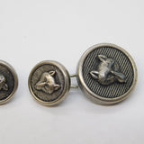 20th Century Pair of White Metal Fox Mask Hunting Cufflinks Antique c1930s
