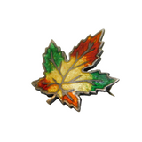 20th Century Canadian Sterling Silver & Enamel Maple Leaf Brooch Antique