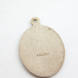 Sterling Silver St Christopher Oval Charm Pendant Vintage c1970