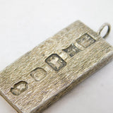 Sterling Silver Chunky Bullion Bar Ingot Pendant Vintage 1977 Birmingham