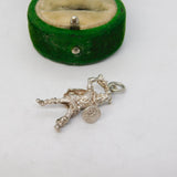 Sterling Silver Warrior With Shield Charm Pendant Vintage c1970