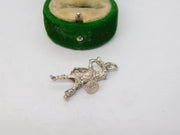 Sterling Silver Warrior With Shield Charm Pendant Vintage c1970