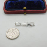 Sterling Silver Diamond Paste Drop Charm Pendant Vintage c1970