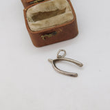 Sterling Silver Good Luck Wishbone Charm Pendant Vintage c1970