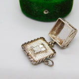 Sterling Silver Bed in the Wedding Cake Opening Charm Pendant Vintage c1970