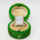 Sterling Silver & Moonstone Set Signet Ring Vintage c1970