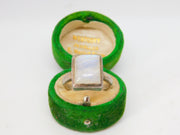 Sterling Silver & Moonstone Set Signet Ring Vintage c1970