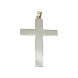 Sterling Silver Large Modernist Cross Charm Pendant Contemporary c2000s