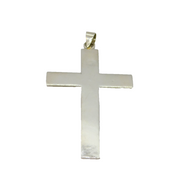 Sterling Silver Large Modernist Cross Charm Pendant Contemporary c2000s