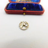 Sterling Silver Horse Shoe Portrait Charm Pendant Vintage c1970
