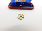 Sterling Silver Horse Shoe Portrait Charm Pendant Vintage c1970