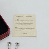 Cartier Boxed Pair of Sterling Silver & Gold Gents Cufflinks Vintage c200s