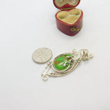 Sterling Silver Amazonite Gem Charm Pendant Vintage c1970