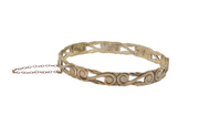 Sterling Silver Scroll Pattern Bangle Bracelet Contemporary 2001 Birmingham
