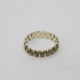 Sterling Silver Marcasite Double Row Squares Art Deco Ring Antique c1930 Size P